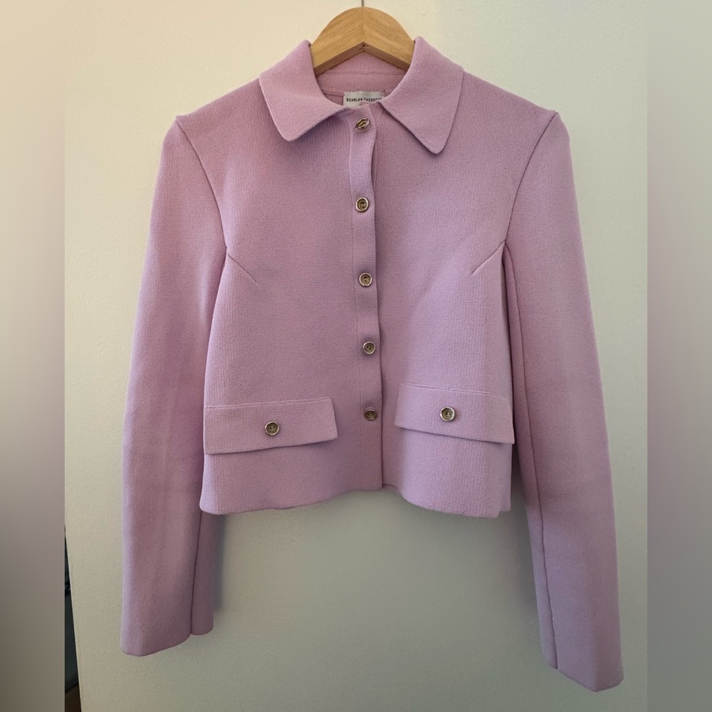 Crepe Knit Button Jacket - Picture 6 of 6